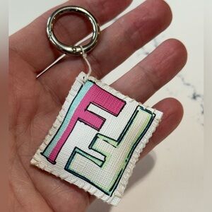 Fendi 🆙cycled Vibrant Pink Green hand stitched pillow clip